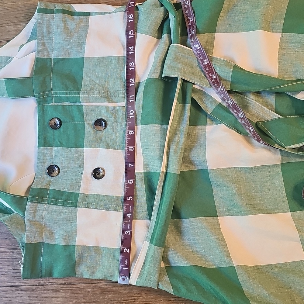 Maeve by Anthropologie Sun Dress Green & White Gingham Checks, Size 14, NWT! - Picture 13 of 17